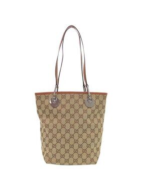 Gucci GG Canvas Leather Beige Tote